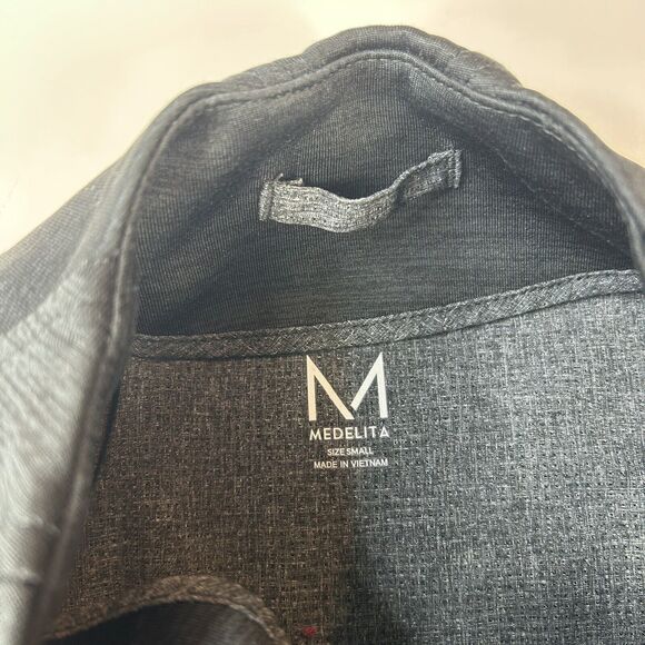 MEDELITA Ionic Nurse Scrub Jacket Womens Small S Polyester Full Zip Dark Gray - Picture 8 of 11